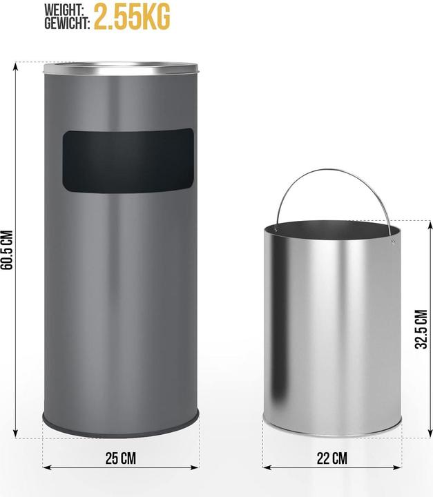 Produktbild Jago Standaschenbecher mit Mülleimer (30 Liter)
