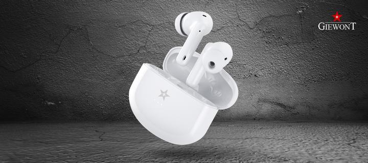 Produktbild Giewont RealSound PRO ANC ENC GWS800-2 kabellose Kopfhörer, weiss (Aktive Geräuschunterdrückung, 5.50 h, Kabellos)