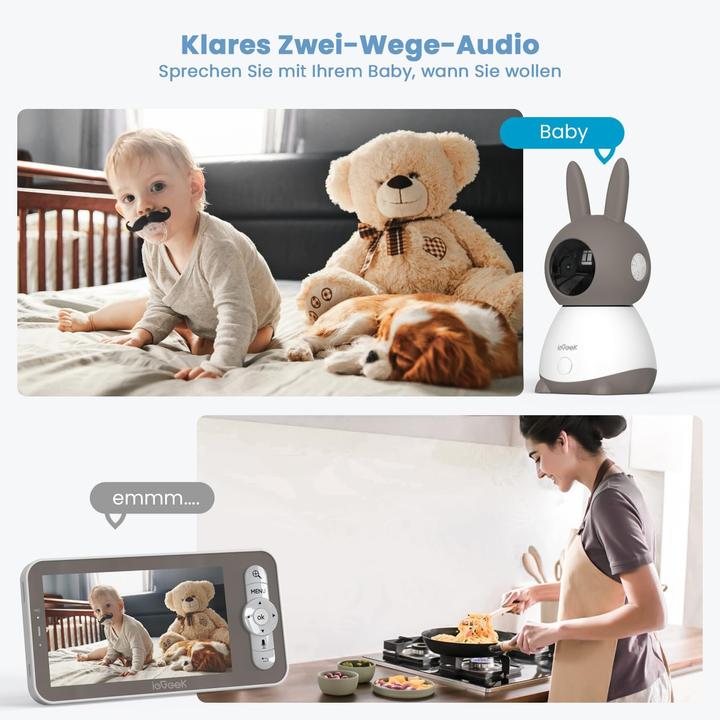 Produktbild IeGeek Babyphone mit 360°Kamera (Babyphone mit Kamera)