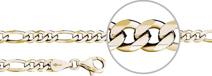 Produktbild Der Kettenmacher Figarokette Gold Diamantiert (Silber 925, 60 cm)