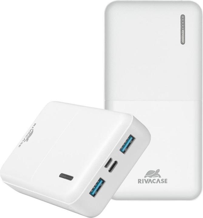 Produktbild Rivacase POWER BANK USB 20000 mAh/VA2572 Baltas (20000 mAh, 20 W, 74 Wh)