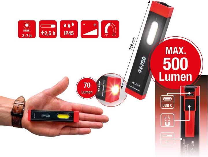 Image du produit KS Tools UltimateBEAM Aluminium LED-Inspektionsla Arbeitsleuchte (500 lm)