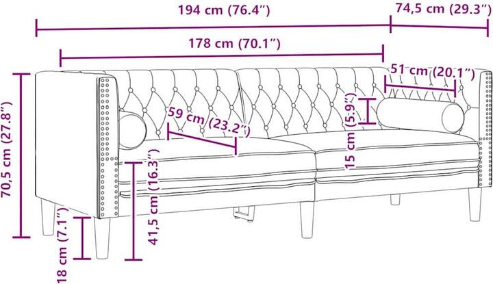 Image du produit vidaXL Samtsofa