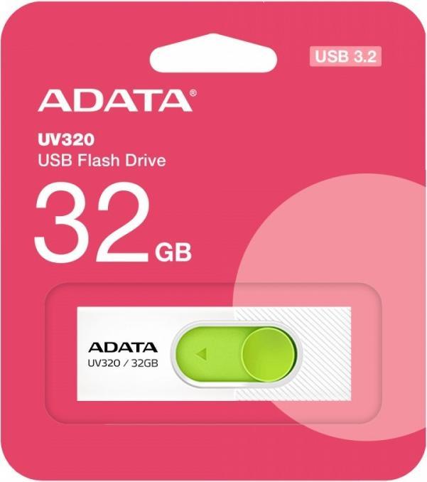 Image du produit Adata Clé USB 3.1 UV320 32Go Blanc/Vert (32 Go, USB-A)