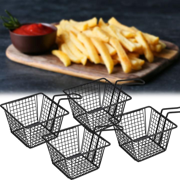 Actual product image Excellent Houseware Set of 8 chips serving baskets, black