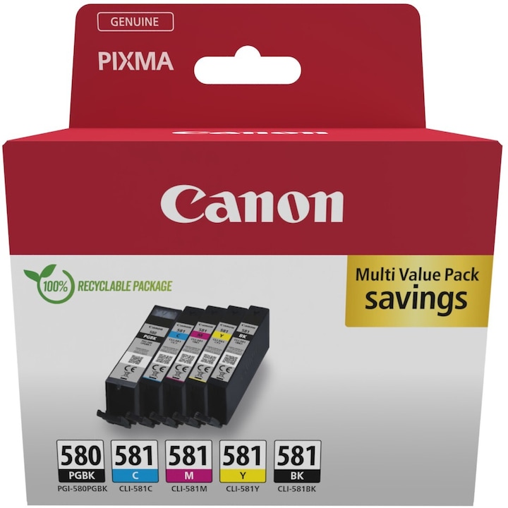Produktbild Canon PGI-580/CLI-581 Multipack (PGBK, C, M, Y, BK)