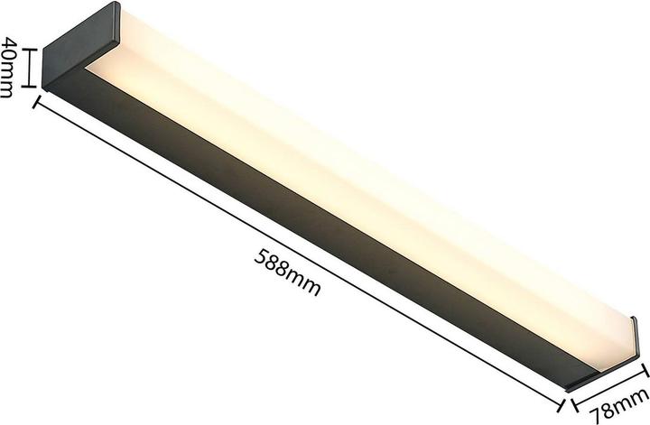 Produktbild Lindby Ulisan LED-Badwandleuchte, eckig, 58,8 cm (1000 lm)