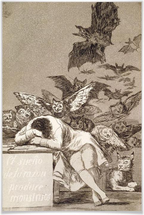Produktbild Trenddeko de Goya - Der Schlaf der Vernunft gebiert Ungeheuer (30 x 45 cm)