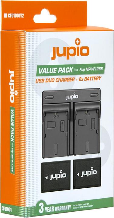 Actual product image Jupio Dual charger set for Fujifilm NP-W126S + 2x batteries