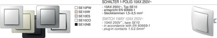 Produktbild TEM Serie Ekonomik SWITCH 1WAY10AX 250V NB