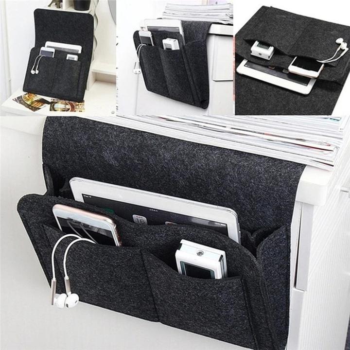 Produktbild Alopini 1pc Filz Nachttisch Lagerung Tasche Beutel hängen Lagerung Veranstalter Bett Halter Taschen