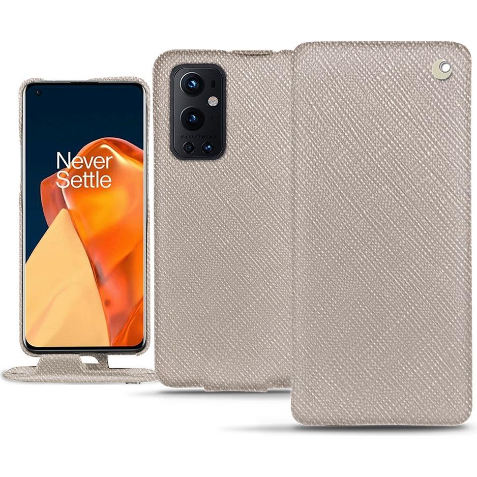 Noreve Lederschutzhülle vertikal (OnePlus 9 Pro), Smartphone Hülle, Beige