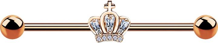 Produktbild Star Piercing Barbell rosegold mit Krone (Messing, Chirurgenstahl 316L)