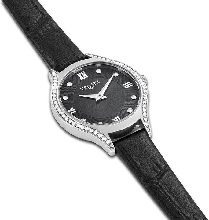 Produktbild Trilani Damen Quarzuhr Echtleder Schwarz - 30494 (Analoguhr, 26 mm)