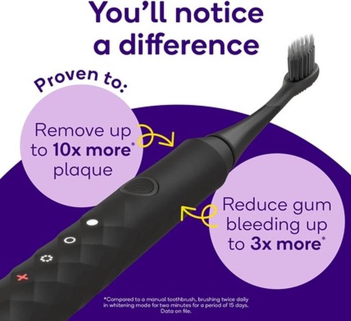 Actual product image Hairburst Burst Original Sonic Electric Toothbrush for Adults Black - Soft Bristle Deep (Sonic toothbrush)