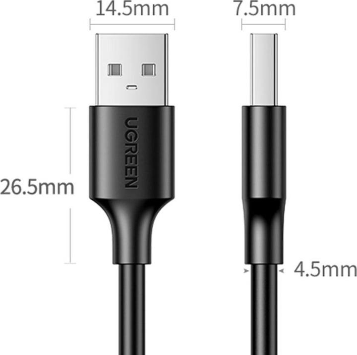Image du produit Ugreen US102 Câble USB 2.0 M-M 3m (noir) (3 m, USB 2.0)