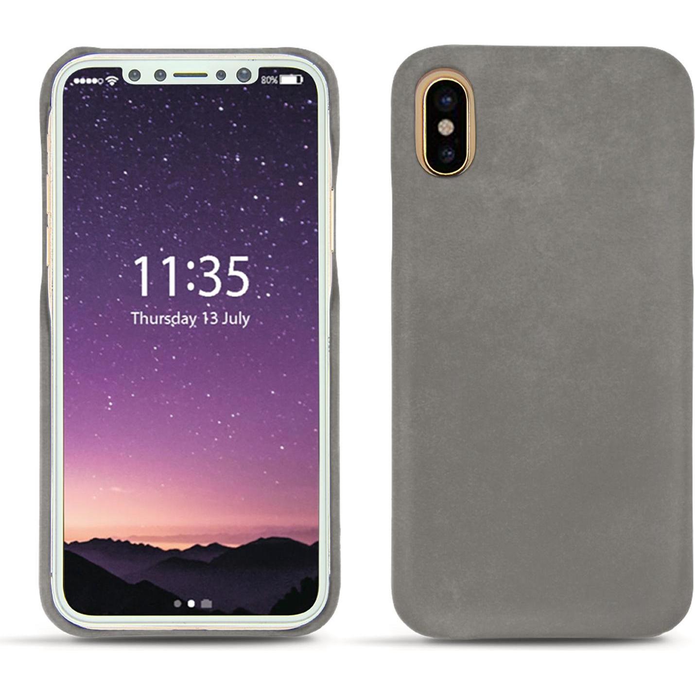Noreve Lederschutzhülle (Apple iPhone X), Smartphone Hülle, Grau