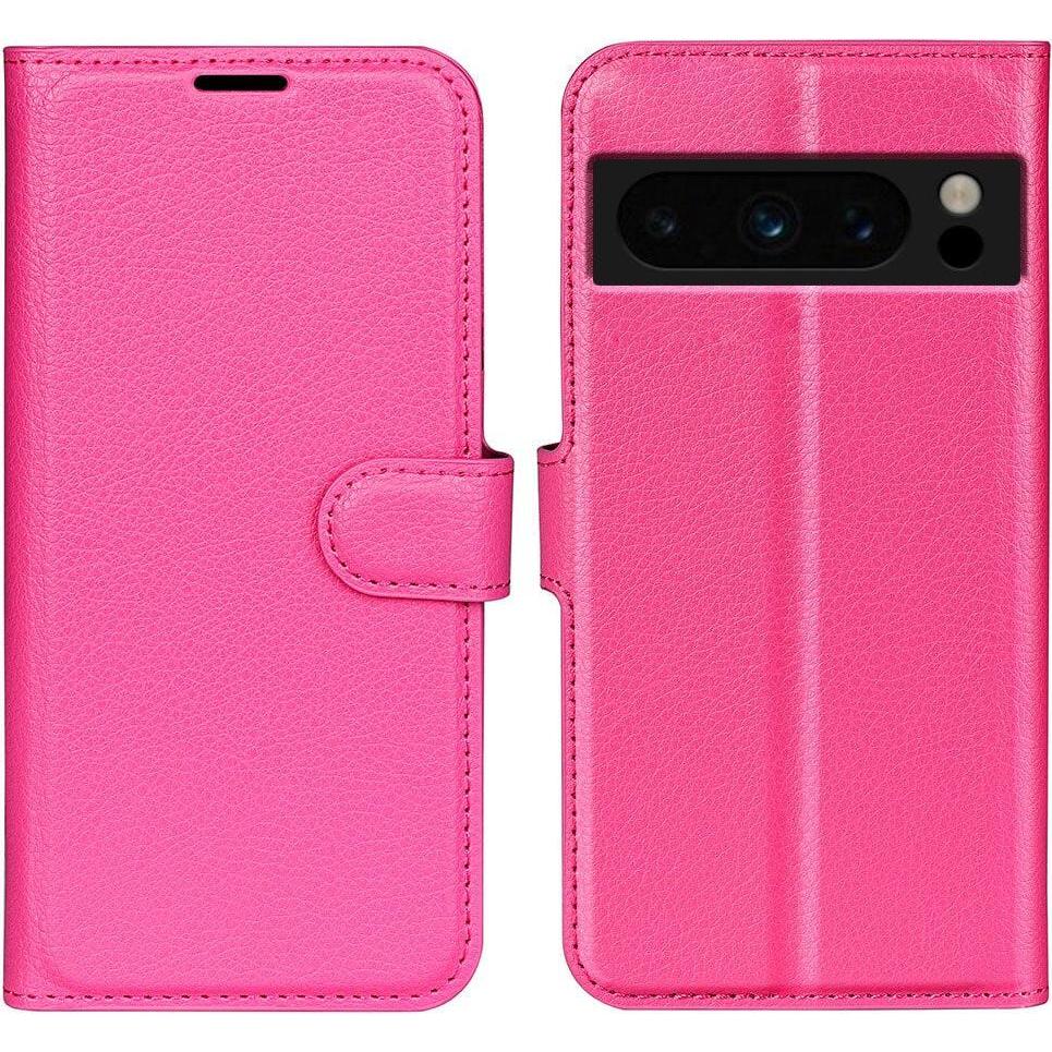 Cover-Discount Google Pixel 8 Pro - Leder Etui Hülle pink (Google Pixel 8 Pro), Smartphone Hülle, Pink