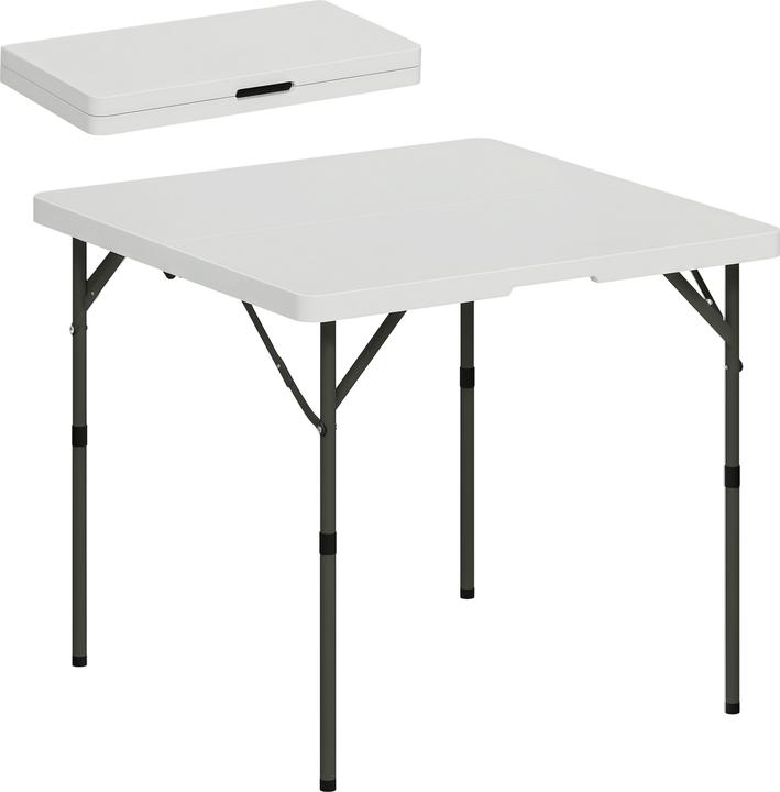 Outsunny Campingtisch Kunststoff, Metall Weiss