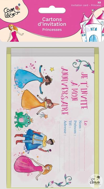 Actual product image P'tit Clown Disney Princesses invitation Live your Story (8 pcs.)