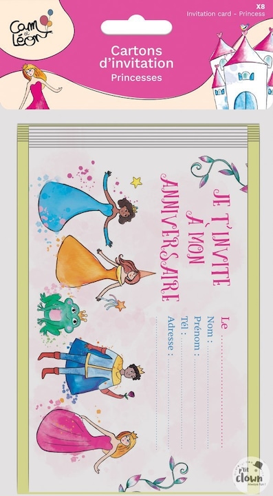 Produktbild P'tit Clown Disney Prinzessinnen Einladung Live your Story (8 Stk.)