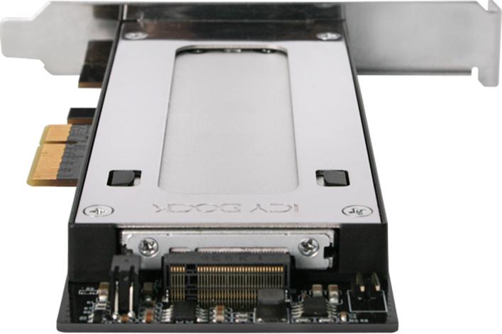 Actual product image Icy Dock MB840M2P-B - PCIe - M.2 - PCIe 3.0 - Black - Silver - Passive - 32 Gbit/s