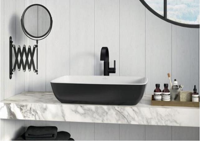 Immagine prodotto Villeroy & Boch Lavabo da appoggio Artis 58 cm quadrato bianco/nero carbone 417258BCT8 (380 mm, 580 mm)