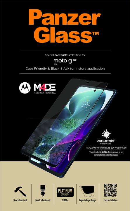 Produktbild PanzerGlass GehÃ¤rtetes Glas Clear Displayschutzfolie Motorola Moto G200 5G (1 Stück, Motorola Moto G200 5G)