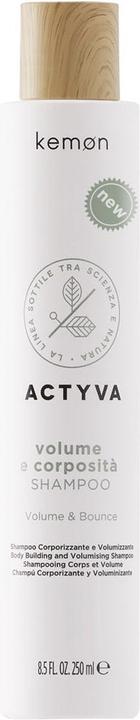 Actual product image Kemon Actyva Volume and Body Shampoo for Fine Hair with Flaxseed 250ml (Liquid shampoo)