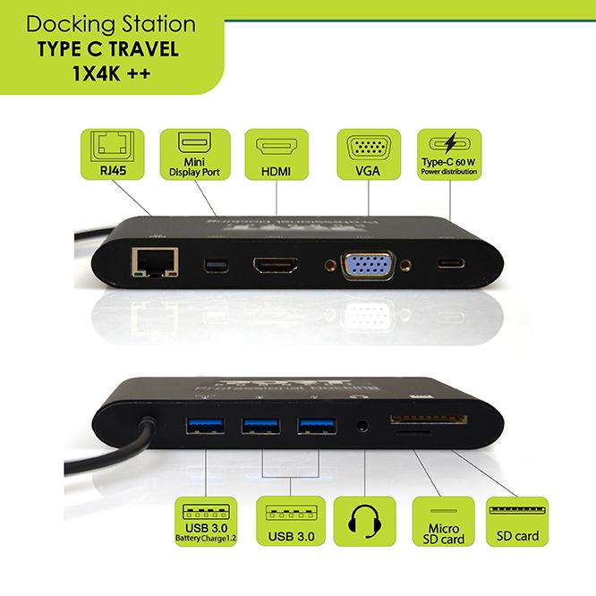Produktbild Port Designs Docking Station Travel (USB-C, 4 Ports)