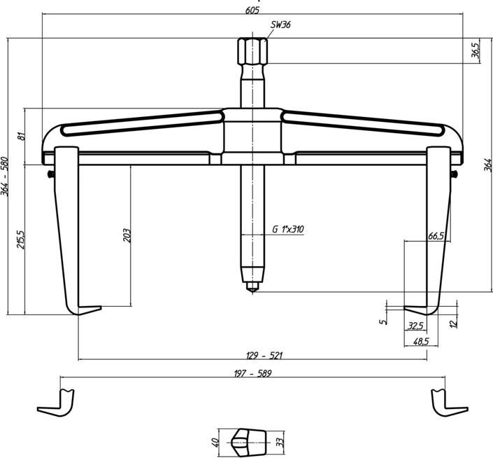 Actual product image Gedore Universal puller