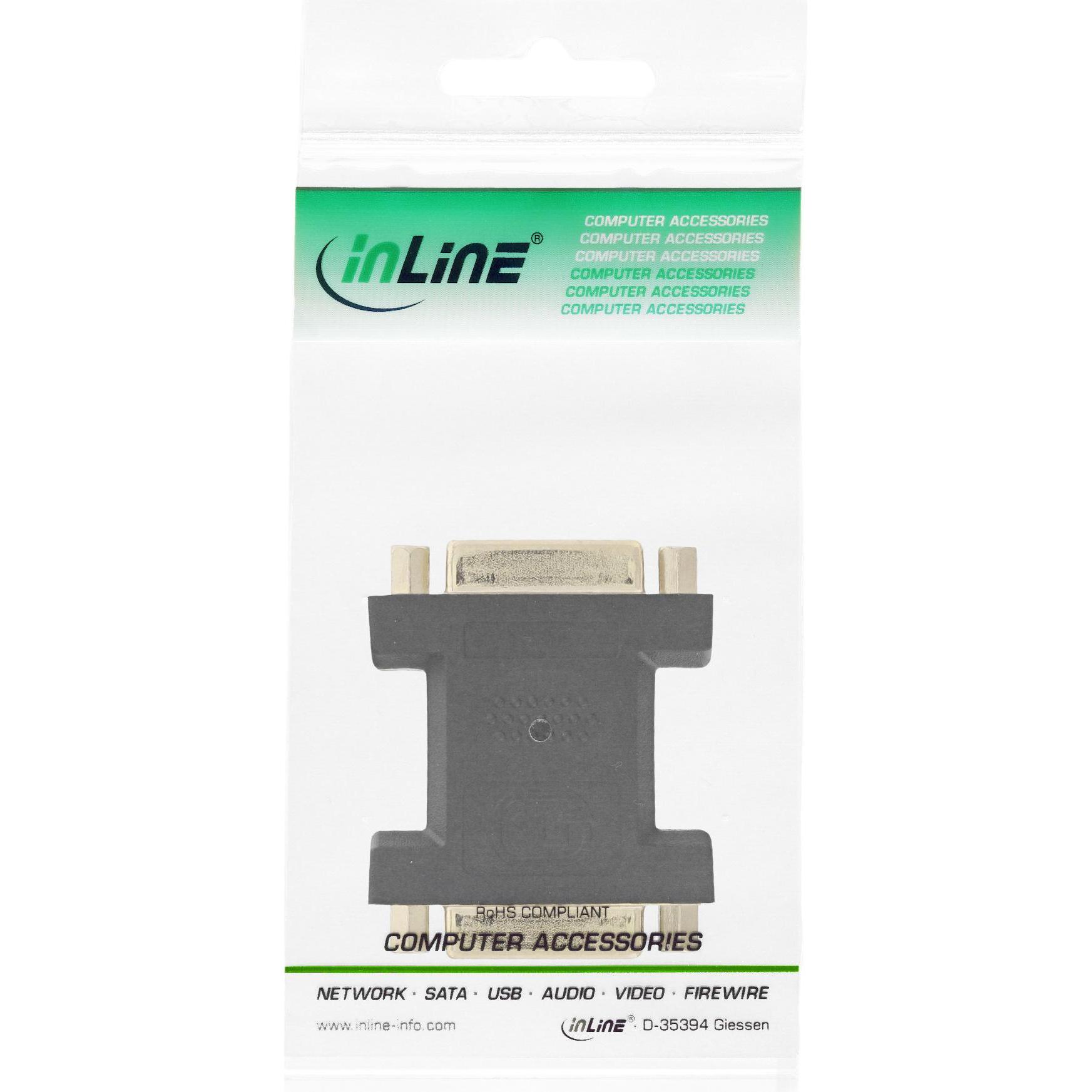 Thumbnail - InLine DVI-D Adapter (DVI, 6 cm), Data + Video Adapter, Schwarz