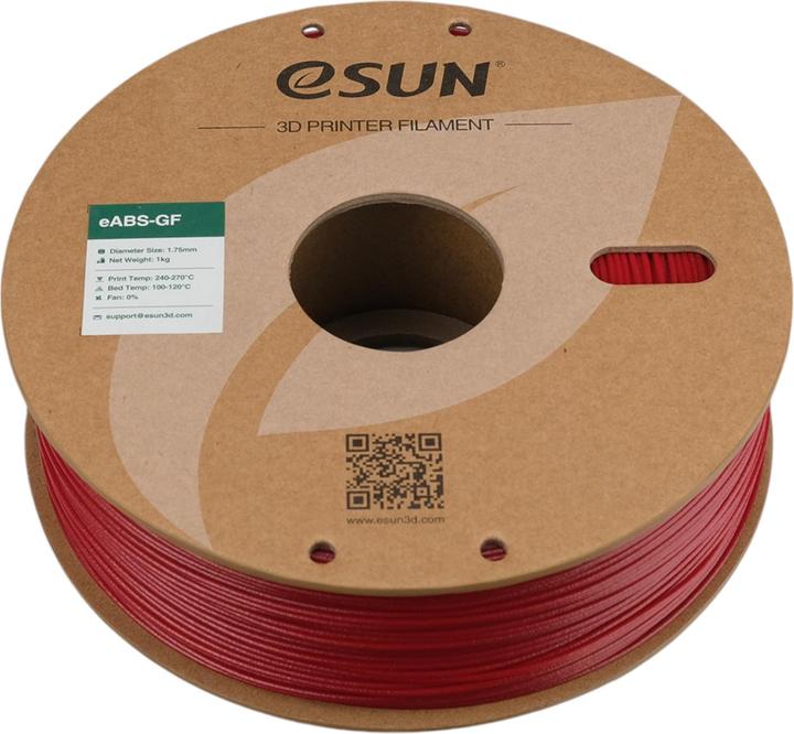 Produktbild eSUN eABS-GF Glasfaser Feuerwehr Rot Filament 1.75mm 1Kg (ABS, 1.75 mm, 1000 g, Rot)