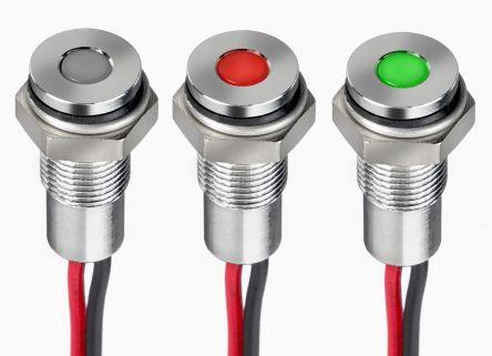 Produktbild RS PRO 6mm flush IP67 sealed chr LED,RD/GN 20mA