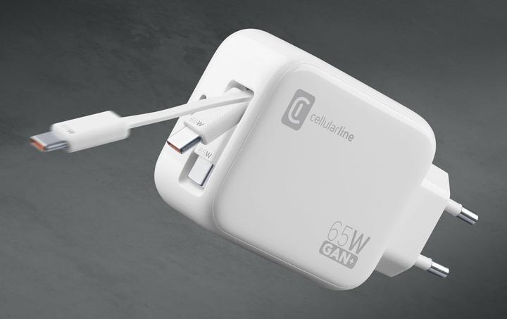 Actual product image Cellularline Retractable Power 65W (65 W, 2 ports)