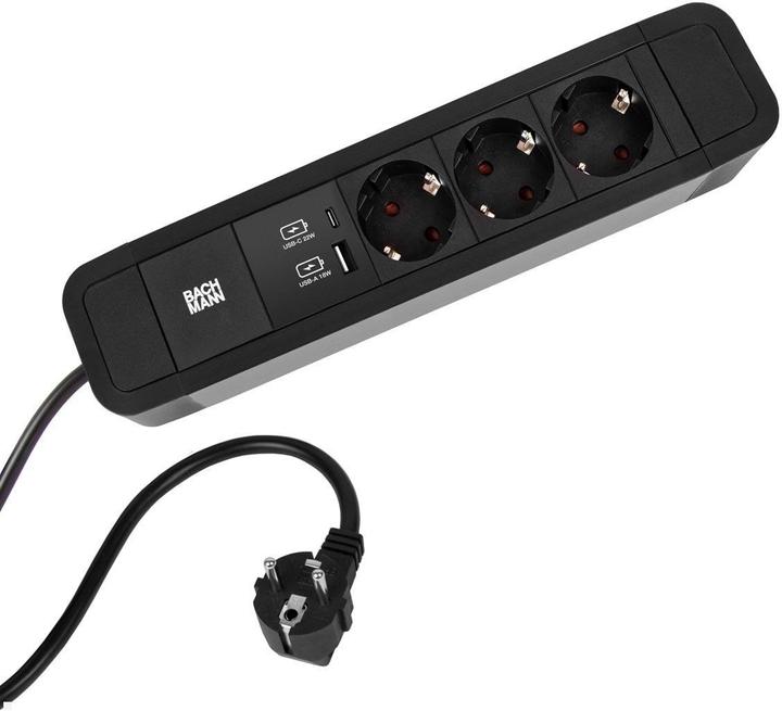 Bachmann PRIMO, Power strip, multiple sockets BACHMANN Primo 2 3xCEE7/3 6.6フィート CEE7/7 RAL6028