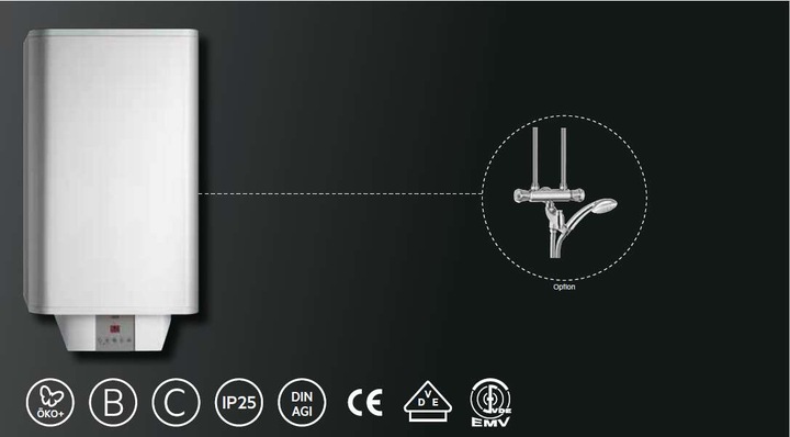 Immagine prodotto AEG Haustechnik DEM 80 Comfort EL cilindro a parete, 80 litri, risparmio energetico, precisione al grado, 230 V con