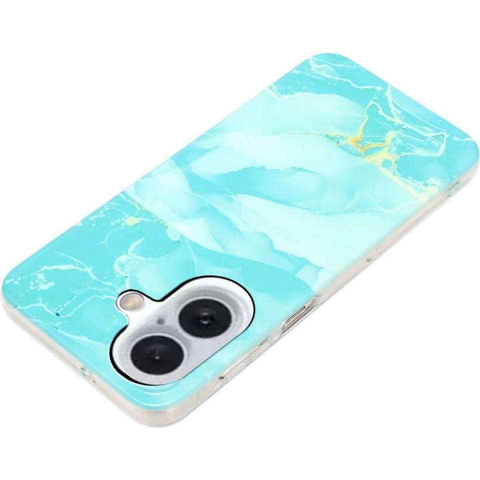 Thumbnail - Cover-Discount iPhone 16 - Cover Handyhülle Marble (Apple iPhone 16), Smartphone Hülle, Türkis