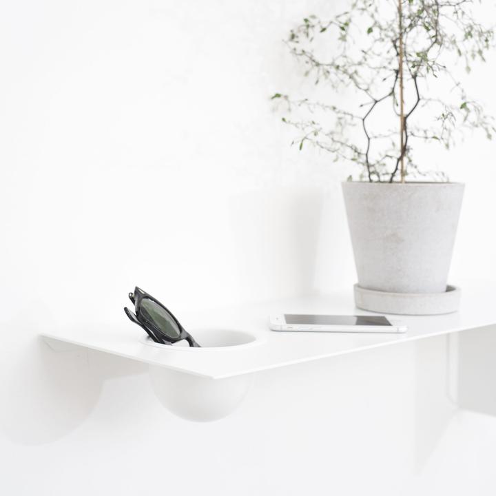 Actual product image Nichba Design Shelve01 Wall shelf with tray left (70 x 25 x 19 cm)