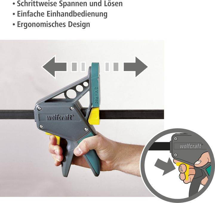 Actual product image wolfcraft 1 EHZ - One-handed clamp PRO 100/915mm (915 mm)
