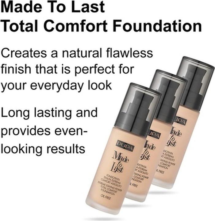 Actual product image Pupa Milano Pupa MADE TO LAST FOUNDATION Light Beige (Light Beige)