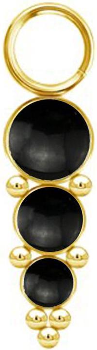 Actual product image Star Piercing Anhänger vergoldet drei schwarzen Onyx Steinen mit Kugeln (without brass, Mineral, Surgical steel 316L)