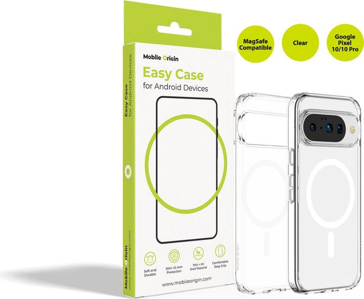 Mobile Origin Easy Case, MagSafe, Clear - Google Pixel 10 Pro/Google Pixel 10 (Google Pixel 10, Google Pixel 10 Pro)