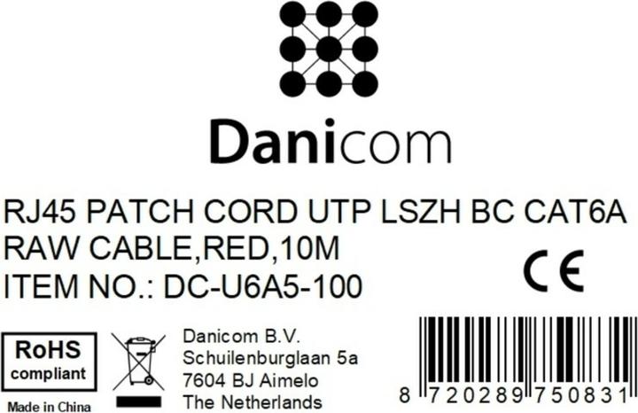 Produktbild Dsit CAT6a Netzwerkkabel 100% Kupfer (U/UTP, CAT6a, 10 m)