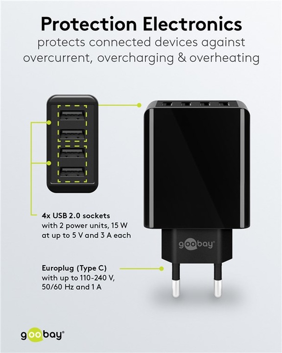 Produktbild Goobay 4-fach Charger (30 W)
