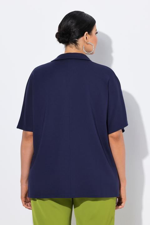 Actual product image Ulla Popken Oversized Collared Short Sleeve Sweatshirt (50, 52)