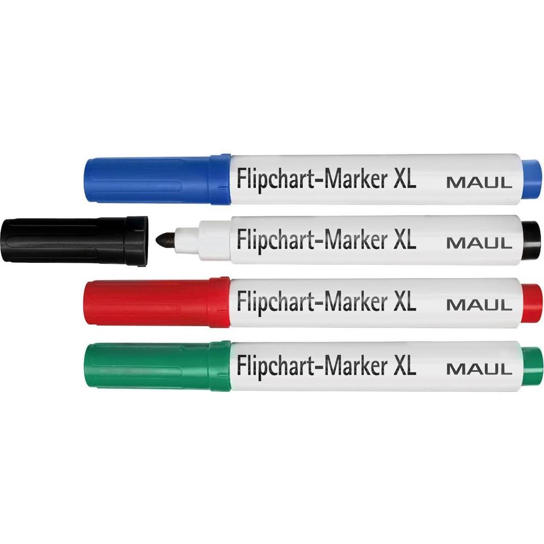 Thumbnail - Maul, Marker, Flipchart-Marker XL, 4 Stück (farbsortiert, 2.50 mm, 4 x)
