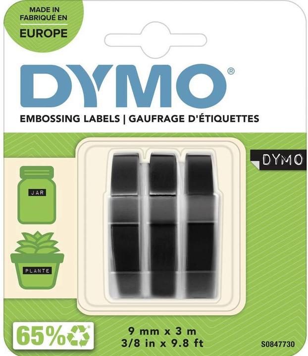 Produktbild Dymo Prägeband 3D (0.90 cm, Schwarz)