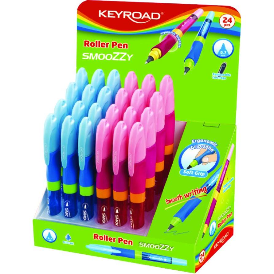 Keyroad, Penne, Roller Smoozzy writer, 0,7 mm, confezionato in espositore, colori misti (Multicolore)