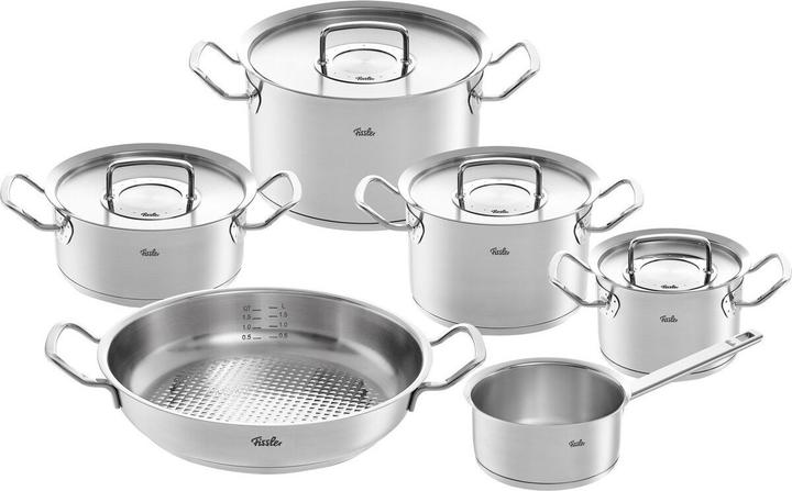 Produktbild Fissler Topf-Set 5-tlg. + Servierpfanne (Pfannenset + Topfset, Edelstahl)